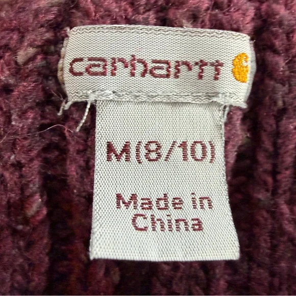 Carhartt Rocksprings Cable Knit Women's Sweater in Burgundy Sz M (8-10) - Picture 3 of 6